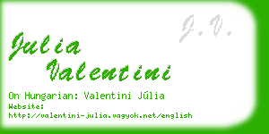 julia valentini business card